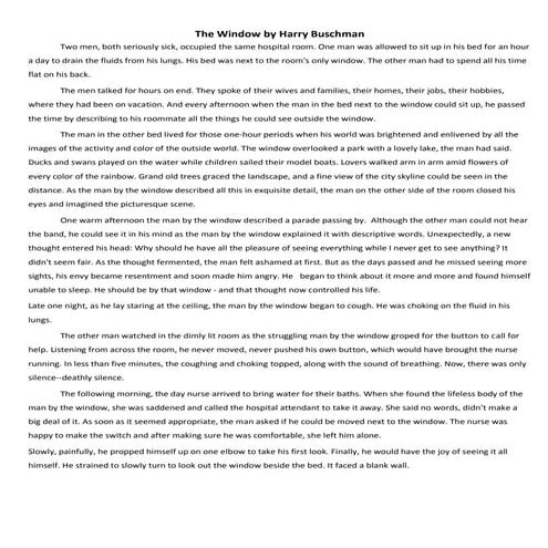 The window by harry buschman