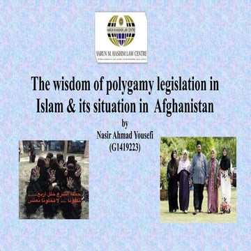 The wisdom of polygamy legislation in Islam &