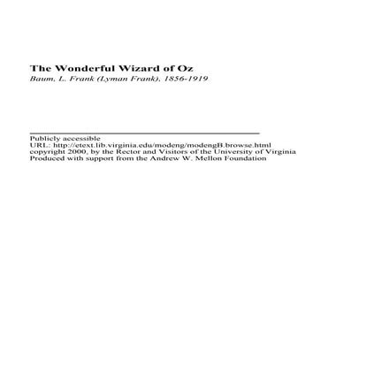 The wonderful wizard of oz (full edition) with pictures