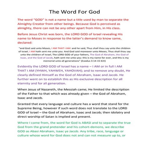 The word for god