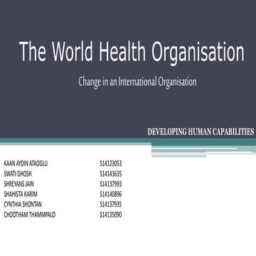 Developing Human capabilities in the international organization