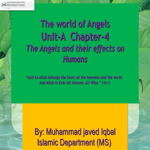 The world of angels yr 8 by muhammad javed iqbal