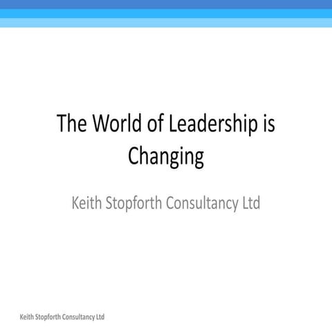 The world of leadership is changing! | PDF