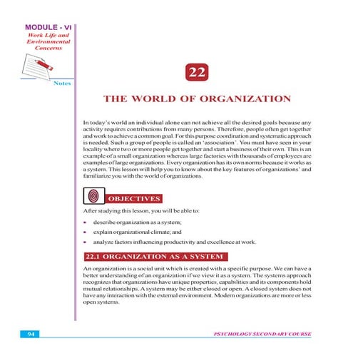 The world of organization