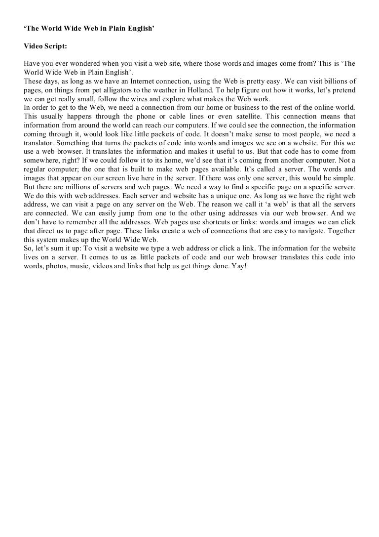 The World Wide Web In Plain English