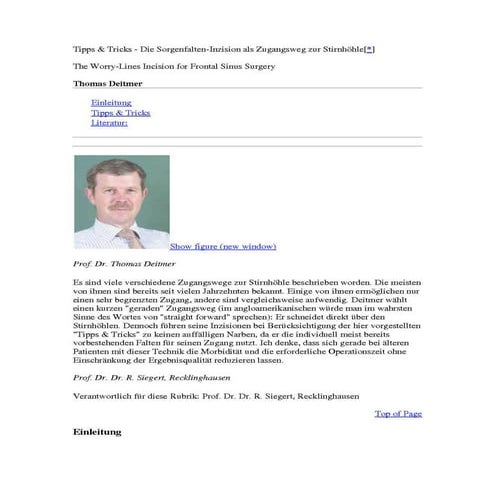 The Worry Line Incision