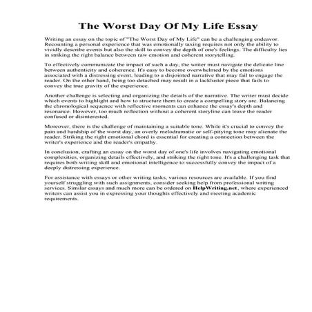 The Worst Day Of My Life Essay.pdf