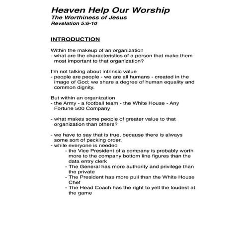 The worthiness of jesus 5.6 10