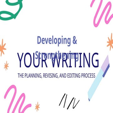 The Writing Process Planning, Revising and Editing English Presentation ...