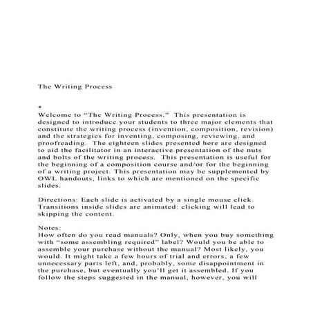 The Writing ProcessWelcome to The Writing Pr.docx