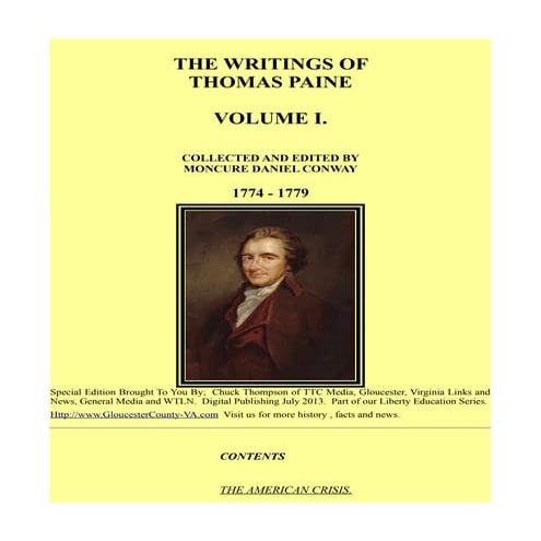 The Writings of Thomas Paine   Vol. 1