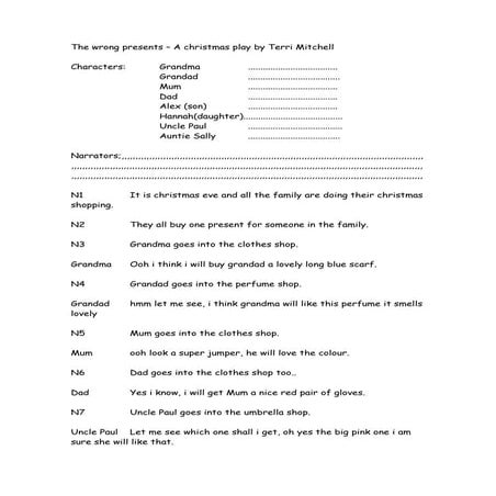 Playscript for wrong presents | PDF