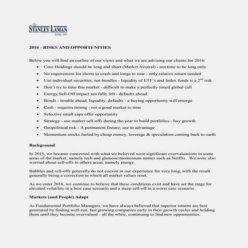 Market Volatility Memo