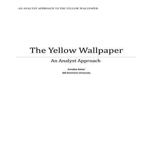 The yellow wallpaper