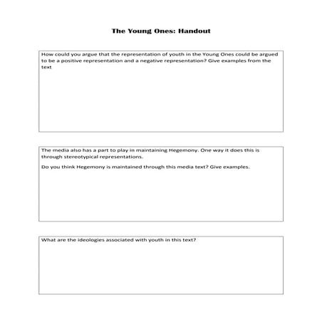 The young ones handout