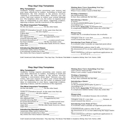 Theysay  essay template