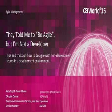 They Told Me to “Be Agile”, but I’m Not a Developer