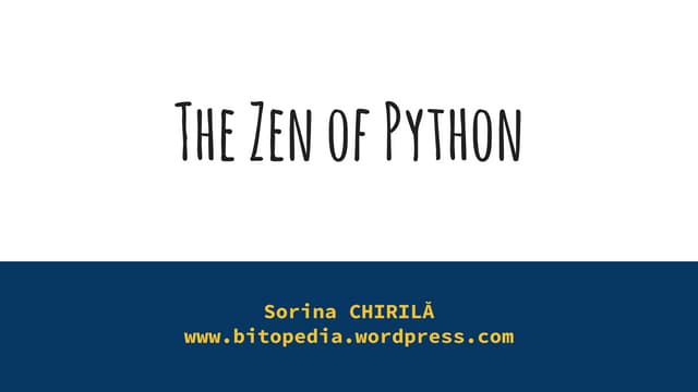 THE ZEN OF PYTHON