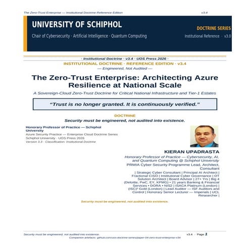 The Zero-Trust Enterprise: Architecting National-Scale Azure Security | PDF