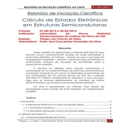 Cálculo de Estados Eletrônicosem Estruturas Semicondutoras