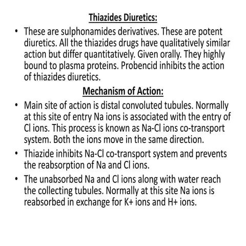 Thiazides diuretics | PPTX