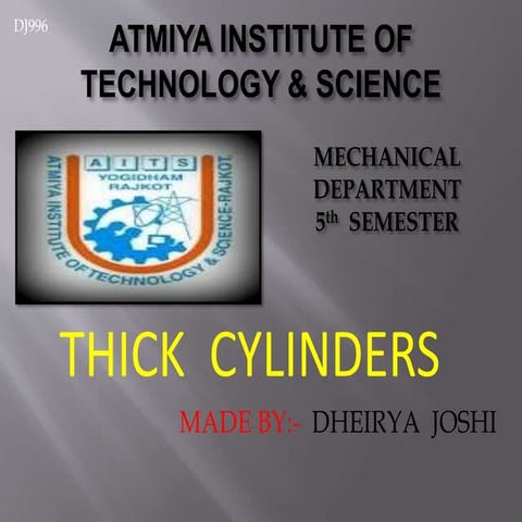 Egf316 thin and thick cylinders notes | PDF