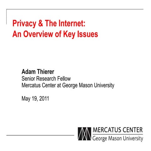 Thierer Internet Privacy Regulation