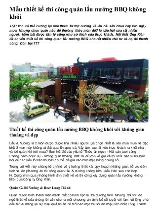 Mẫu thiết kế thi công quán lẩu nướng BBQ không khói