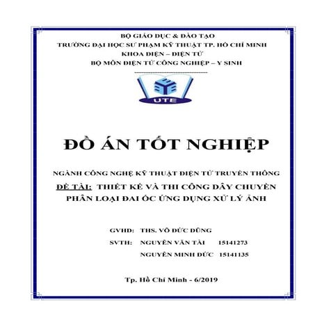 Đề tài: Thiết kế dây chuyền phân loại đai ốc ứng dụng xử lý ảnh