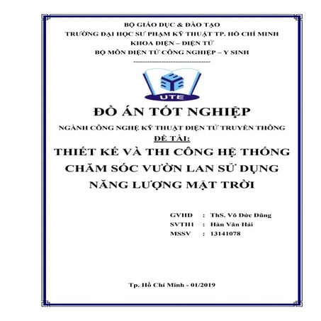 Hệ thống chăm sóc vườn lan sử dụng năng lượng mặt trời, HOT