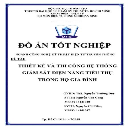 Đề tài: Hệ thống giám sát điện năng tiêu thụ trong hộ gia đình