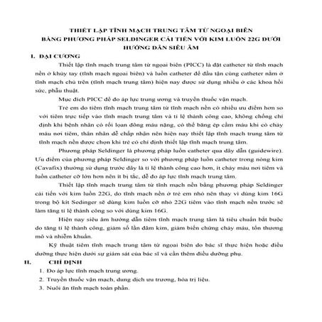 Thiết lập tĩnh mạch trung tâm từ ngoại biên