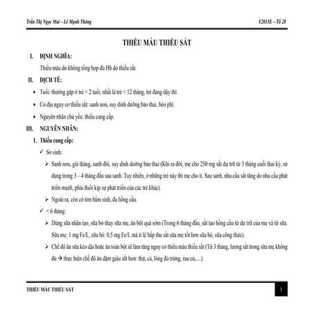 Thiếu máu thiếu Sắt