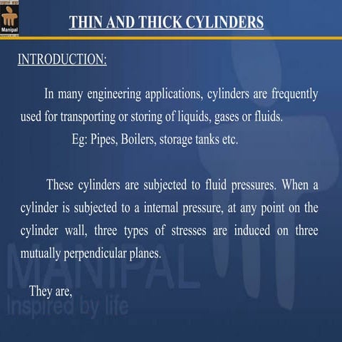 Thin and thick cylinders