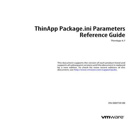 Thinapp47 packageini reference