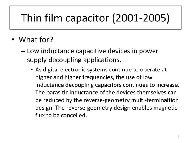Thin film capacitor