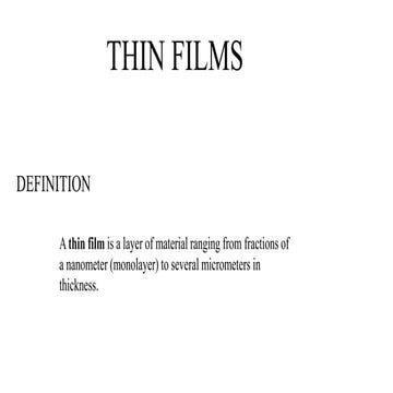 Thin films in nano particles