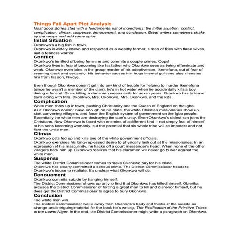 Things fall apart plot analysis