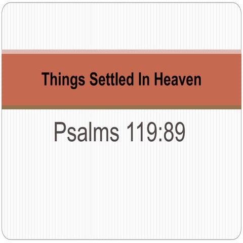 Things settled in heaven