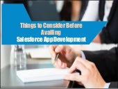 Things to Consider Before Availing Salesforce App Development