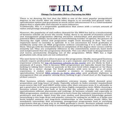 Things To Consider Before Pursuing An MBA