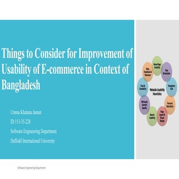 Things to Consider for Improvement of Usability of E-Commerce in Context of B...