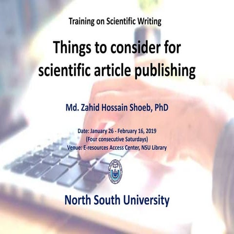 Things to consider for scientific writing