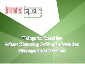Things to Consider When Choosing Online Reputation Management Services