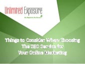 Things to Consider When Choosing the SEO Service for Your Online Marketing
