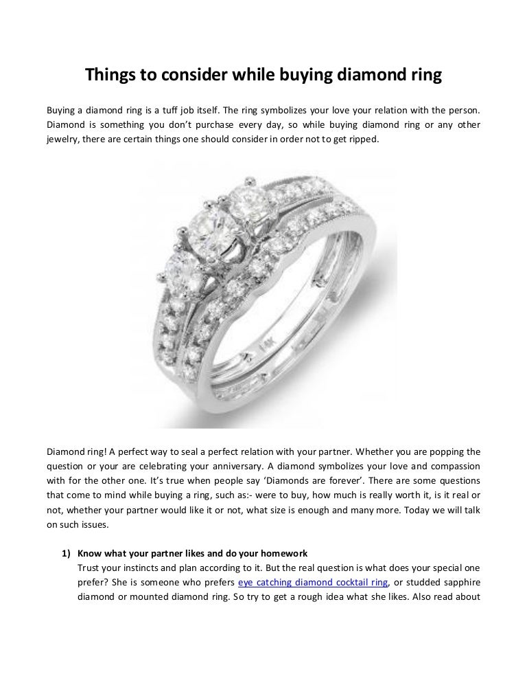 Things to consider while buying diamond ring