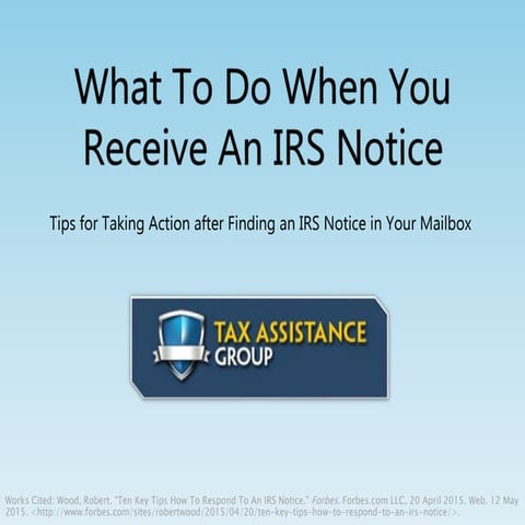 Things to do when receive an IRS notice