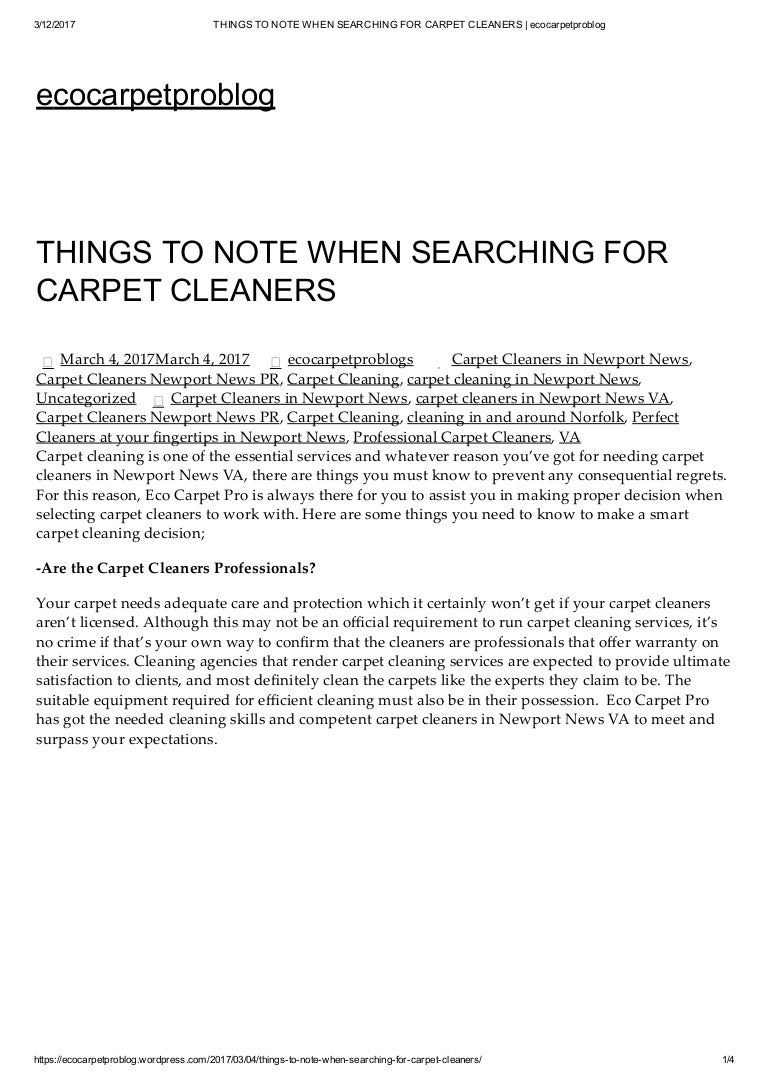Things to note when searching for carpet cleaners