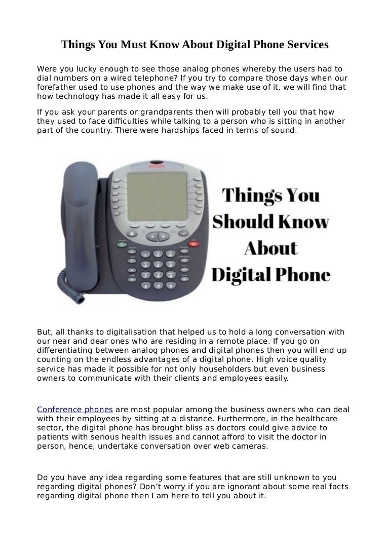Things You Must Know About Digital Phone Services