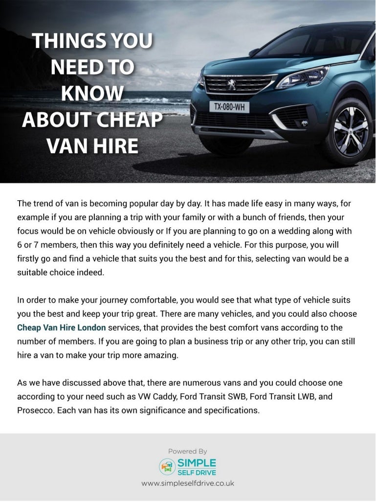self drive van hire near me